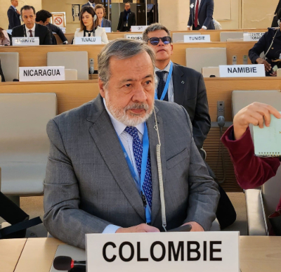 El Embajador ante Naciones Unidas en Ginebra, Gustavo Gallón, estuvo presente en representación de Colombia ante el Consejo de Naciones Unidas