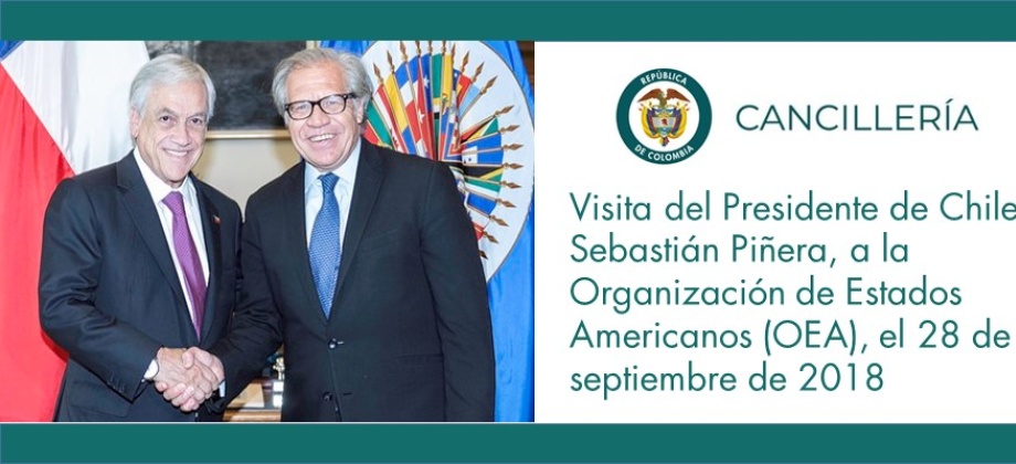 Visita del Presidente de Chile, Sebastián Piñera, a la Organización de Estados Americanos (OEA), el 28 de septiembre de 2018