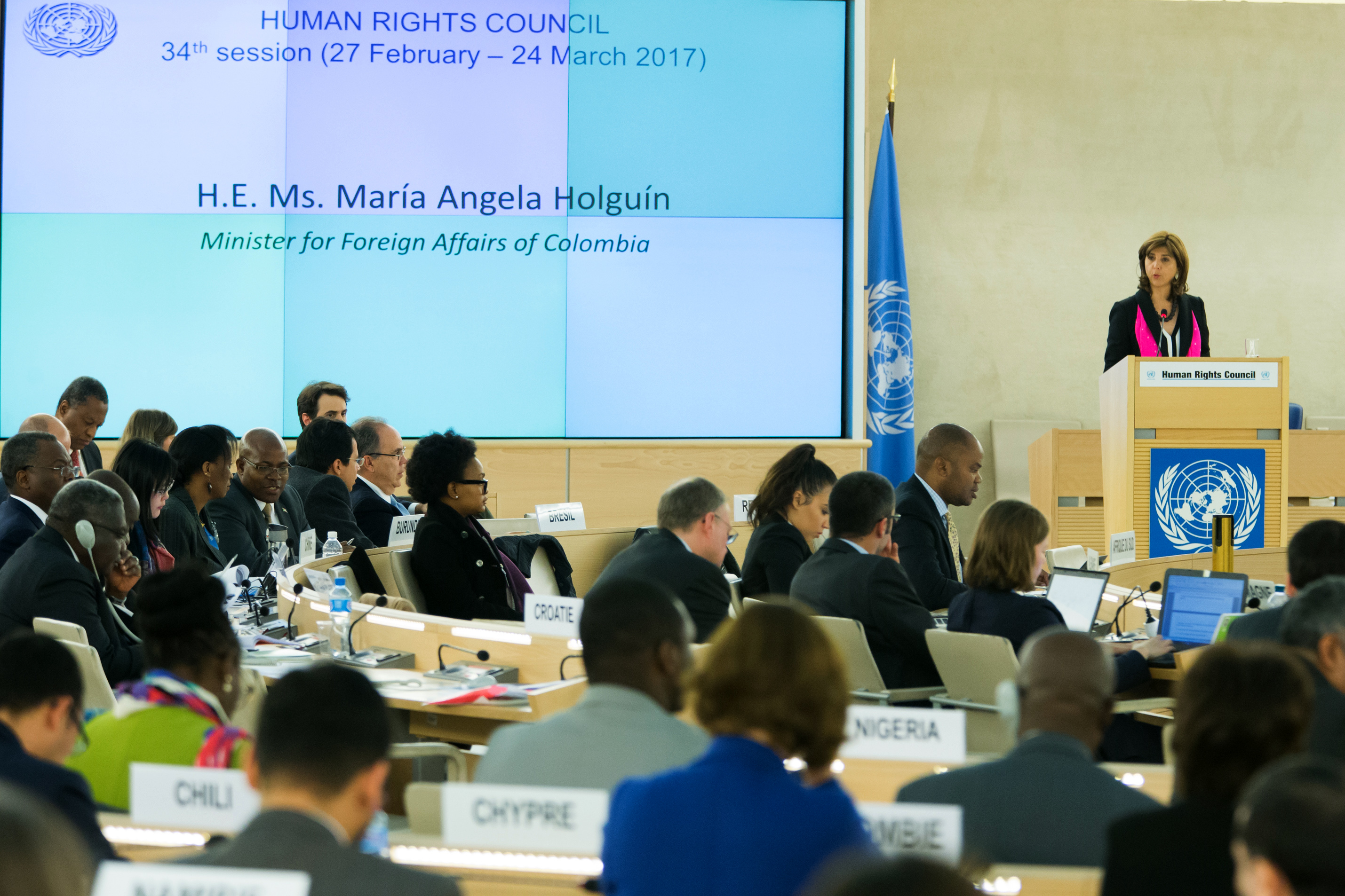 Canciller Holguín intervino en el Segmento de Alto Nivel de la 34° sesión del Consejo de Derechos Humanos de las Naciones Unidas