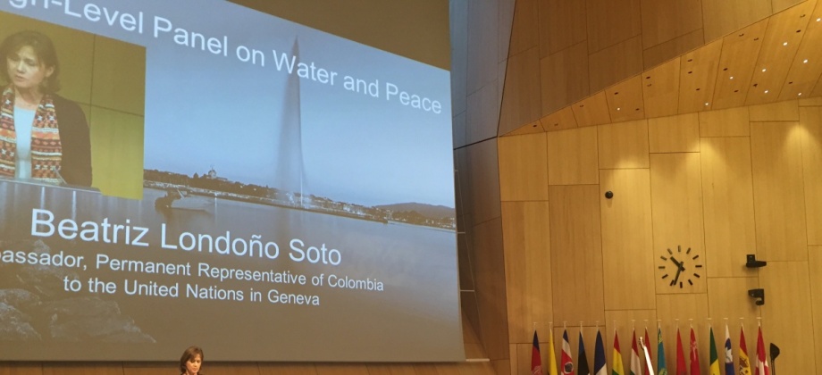 alt En la semana de la Paz en Ginebra, Colombia junto con 13 países, lidera el Panel Global de alto Nivel sobre Agua y Paz