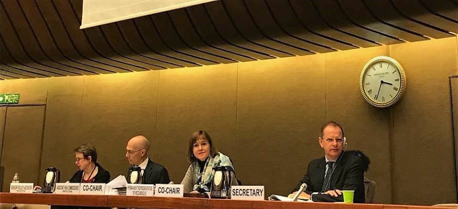 Embajadora de Colombia ante Naciones Unidas copresidió segmento de la discusión sobre el Pacto Global para los Refugiados en Ginebra